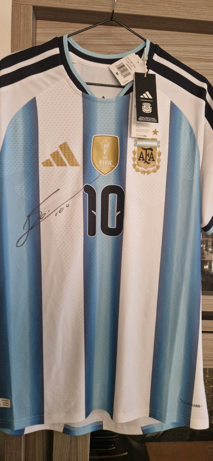 gesigneerde t-shirt Messi, Sport en Fitness, Voetbal, Ophalen, Shirt
