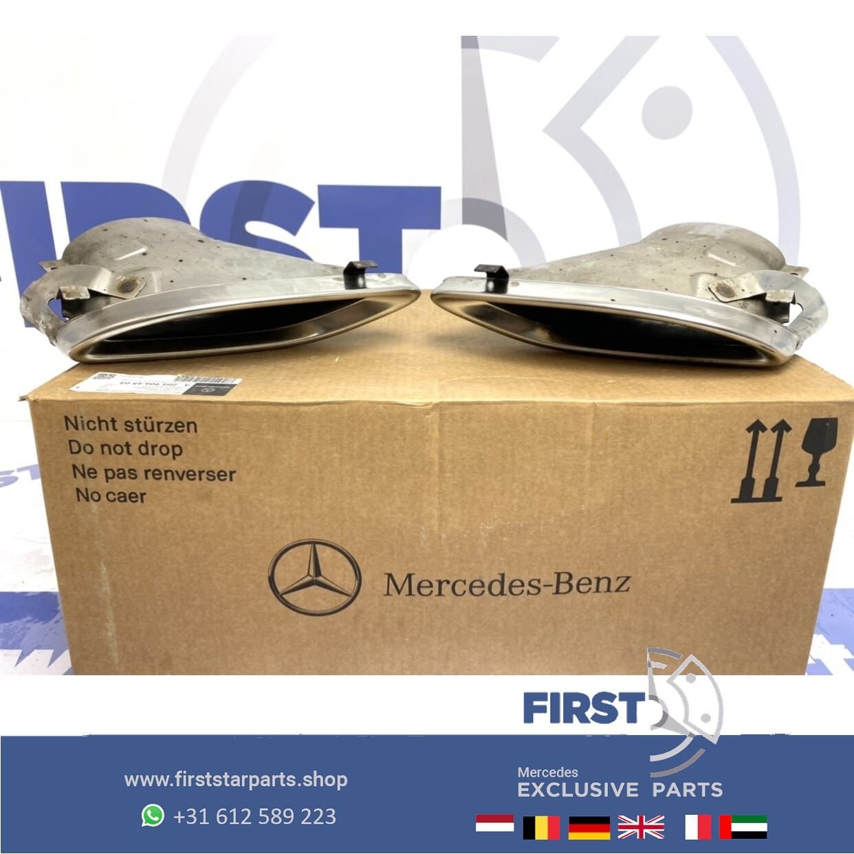W205 C205 AMG LINE UITLAAT SIERSTUKKEN L/R Mercedes C Klasse, Utilisé, -, -, Enlèvement ou Envoi
