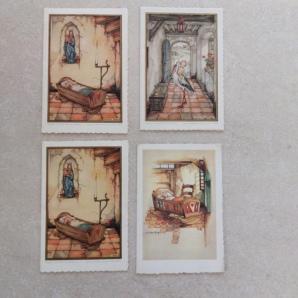 4 vintage geboortekaartjes (1960, 1952, 1963), Ophalen of Verzenden