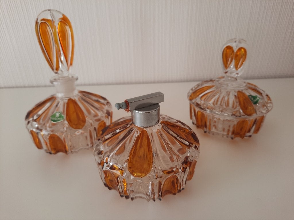 Vintage kristallen toiletsetje in Phonix glas, Antiek en Kunst, Ophalen