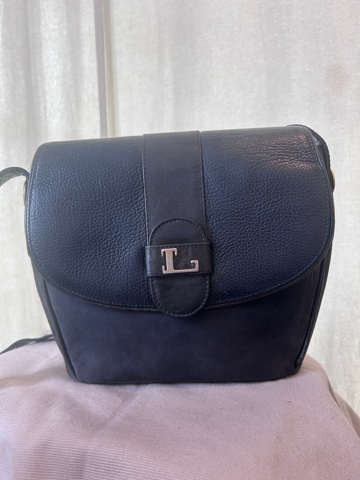 Louise Fontaine sac a main bleu cuir et Suède, Autres marques, Cuir, Enlèvement ou Envoi, Utilisé