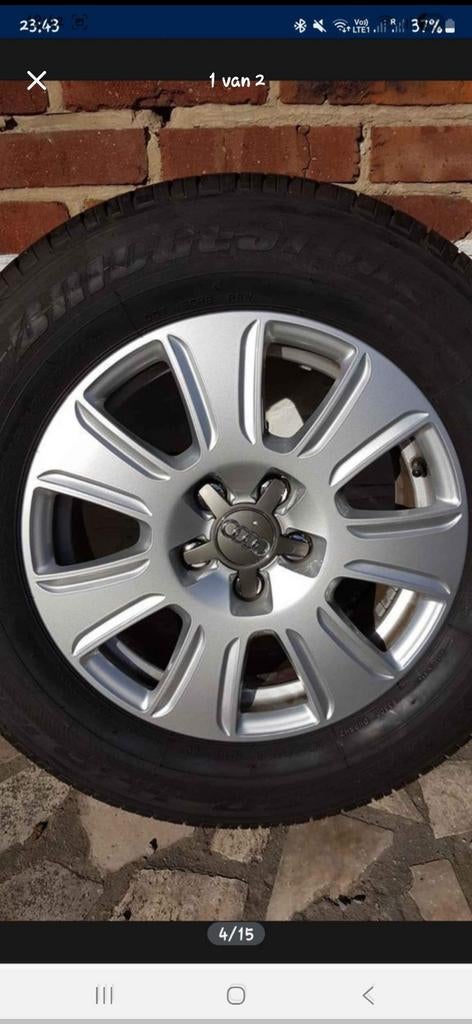 Audi 16 inch velgen met zomerbanden Bridgestone, Ophalen
