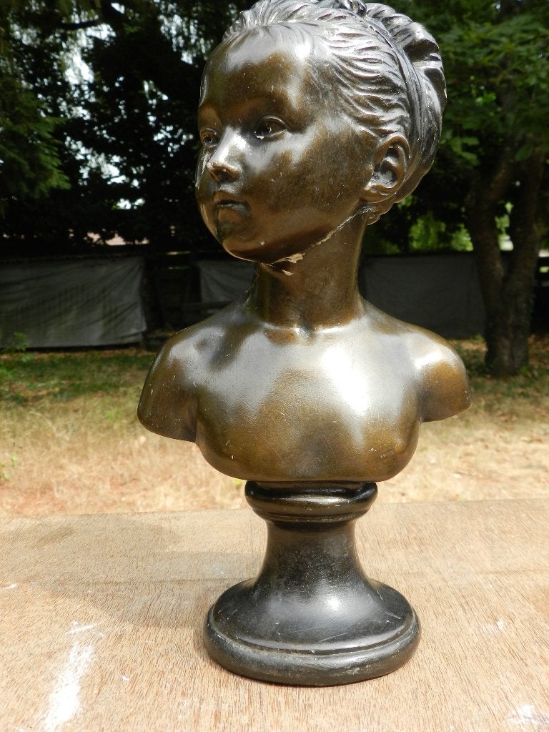 Buste van een jonge vrouw, in gips, Antiek en Kunst, Ophalen of Verzenden