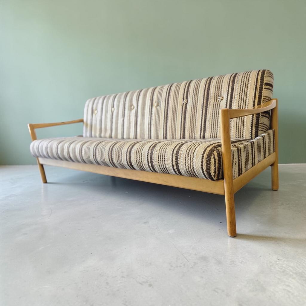 Vintage houten daybed / zetel / slaapbank, Antiek en Kunst, Antiek | Meubels | Stoelen en Sofa's, Ophalen