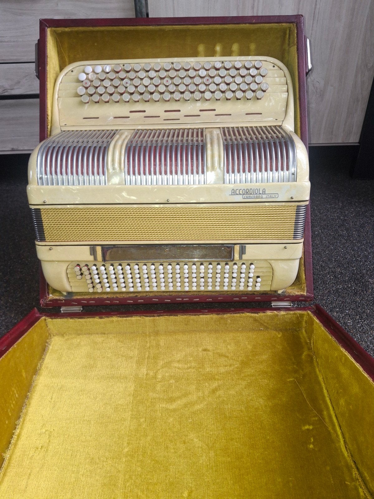 vintage accordeon accodeola, Muziek en Instrumenten, Accordeons, Ophalen, Gebruikt, Met riemen, Accordiola