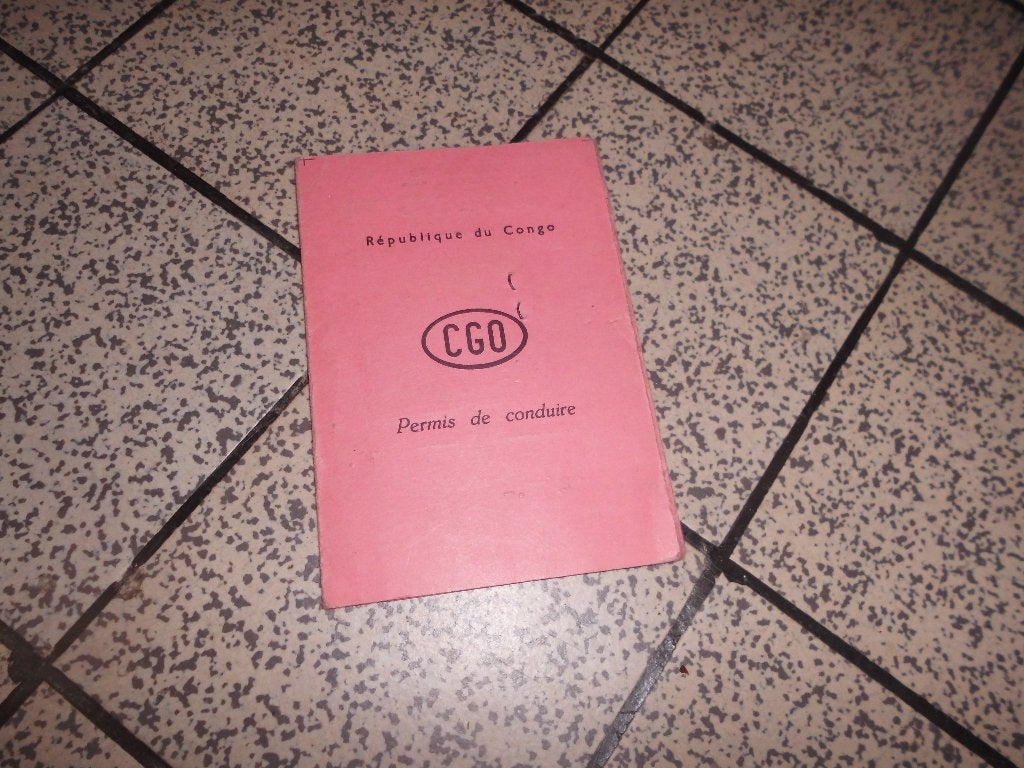 Oud Belgisch Congo rijbewijs +/- jaar 1970, Verzamelen, Ophalen of Verzenden