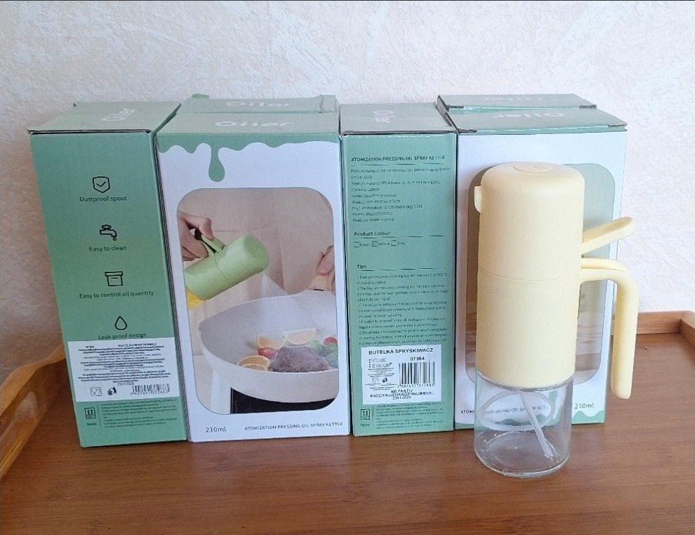 Pulvérisateur d'huile de cuisine Oiler 210 ml (jaune) - Nouv, Autres marques, Enlèvement, Neuf, Verre