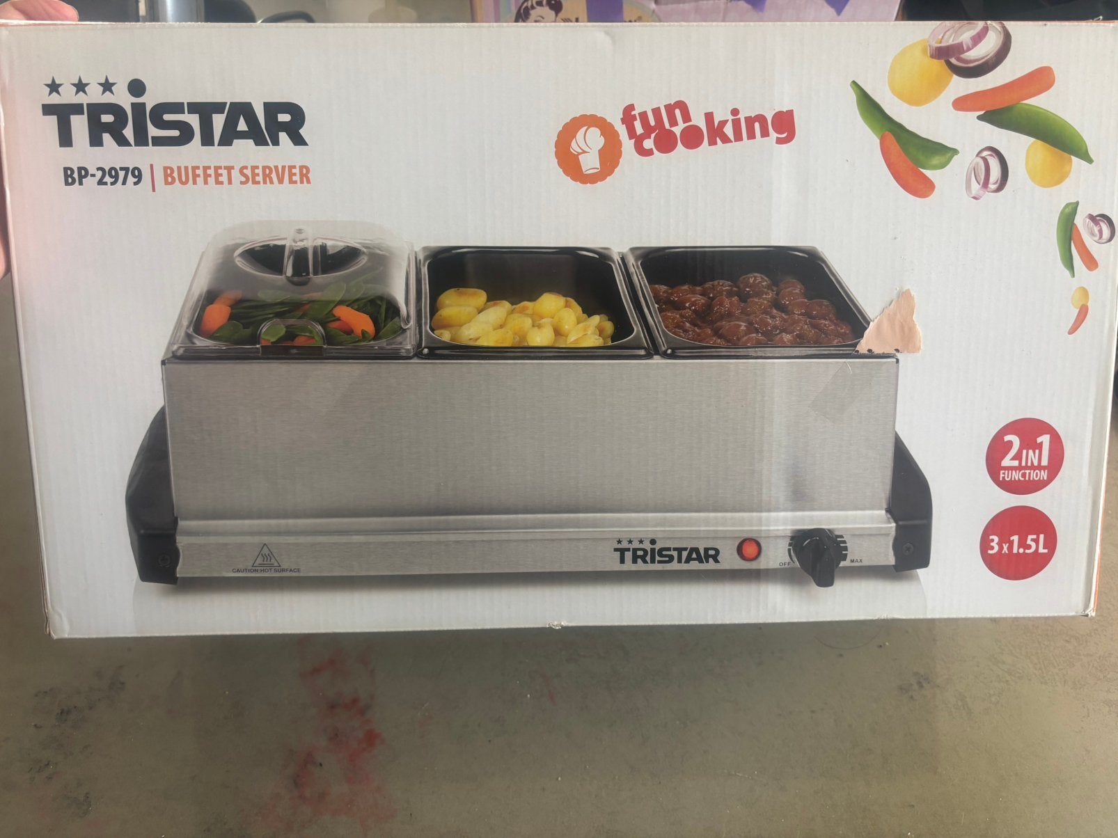 Tristar buffet server, Electroménager, Plaques de gril, Enlèvement, Comme neuf