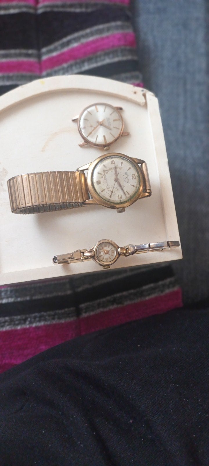 2 Montres Hommes 1 Montre Femme  plaqué or Vintage  Flica, Montre-bracelet, 1930 à 1960, Or, Enlèvement