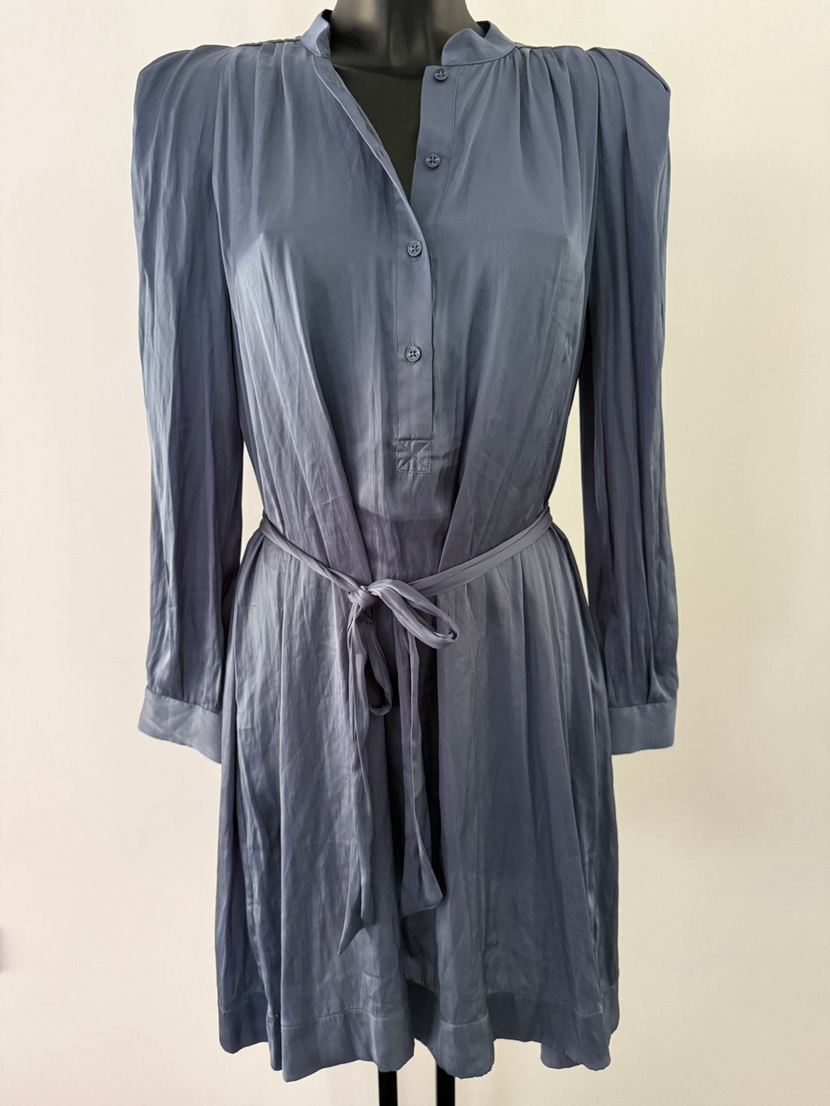 Ongedr blauwe Zadig & Voltaire jurk, Retouche Satin, Neuf, Taille 38/40 (M), Au-dessus du genou, Bleu