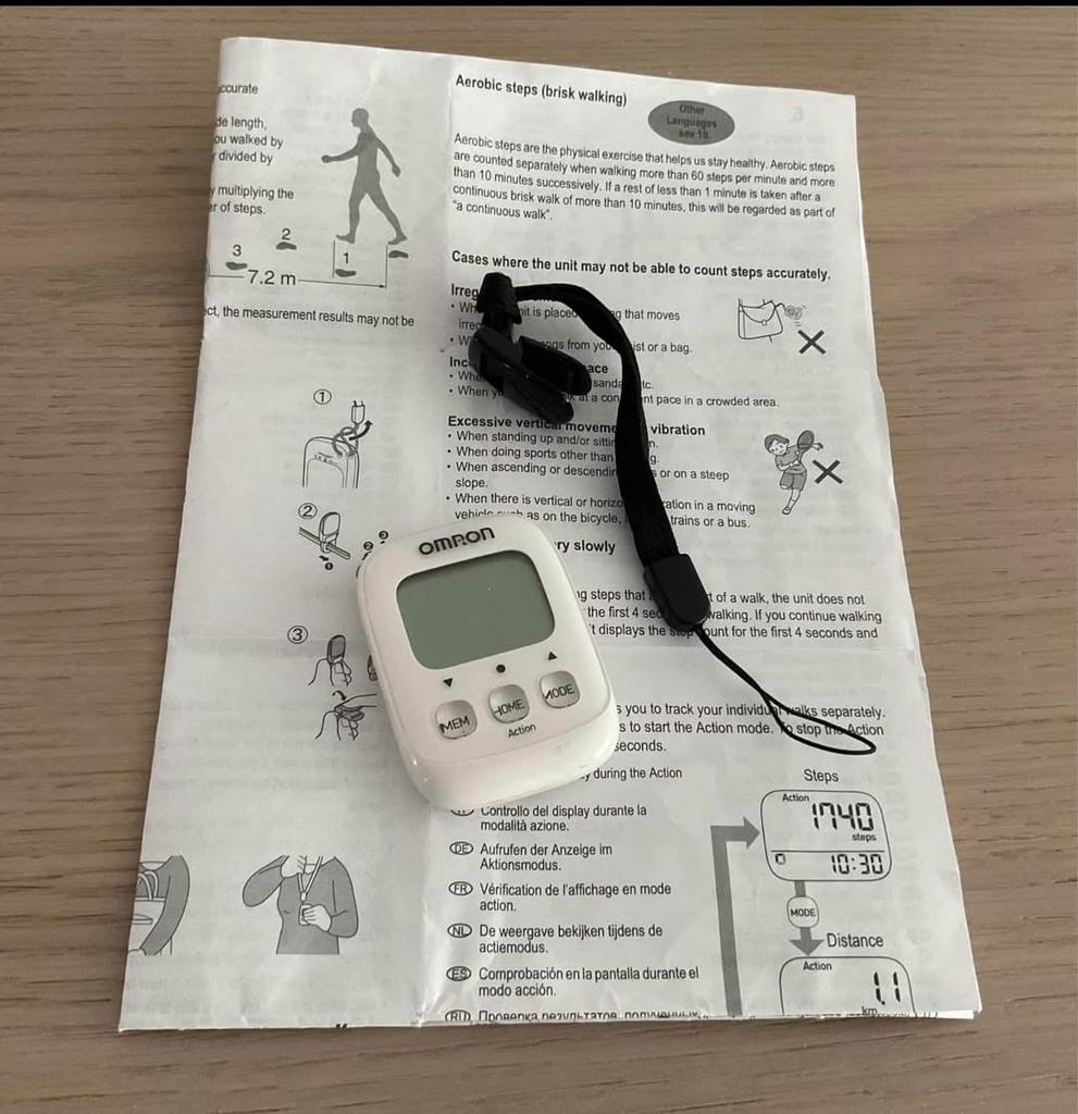 Stappenteller OMRON, Sport en Fitness, Ophalen of Verzenden, Zo goed als nieuw