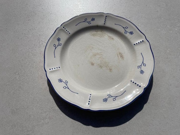 Gezocht : servies Ikea Klenod wit met blauw fijn bloemetje, Huis en Inrichting, Ophalen, IKEA, Bord(en)