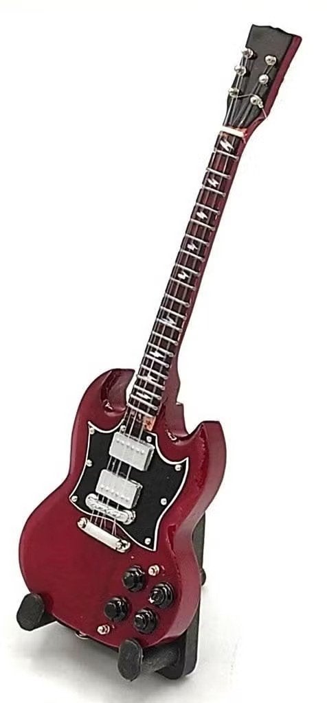 Baby miniatuur replica Gibson SG gitaar 15 cm A. Young AC/DC, Ophalen of Verzenden, Nieuw