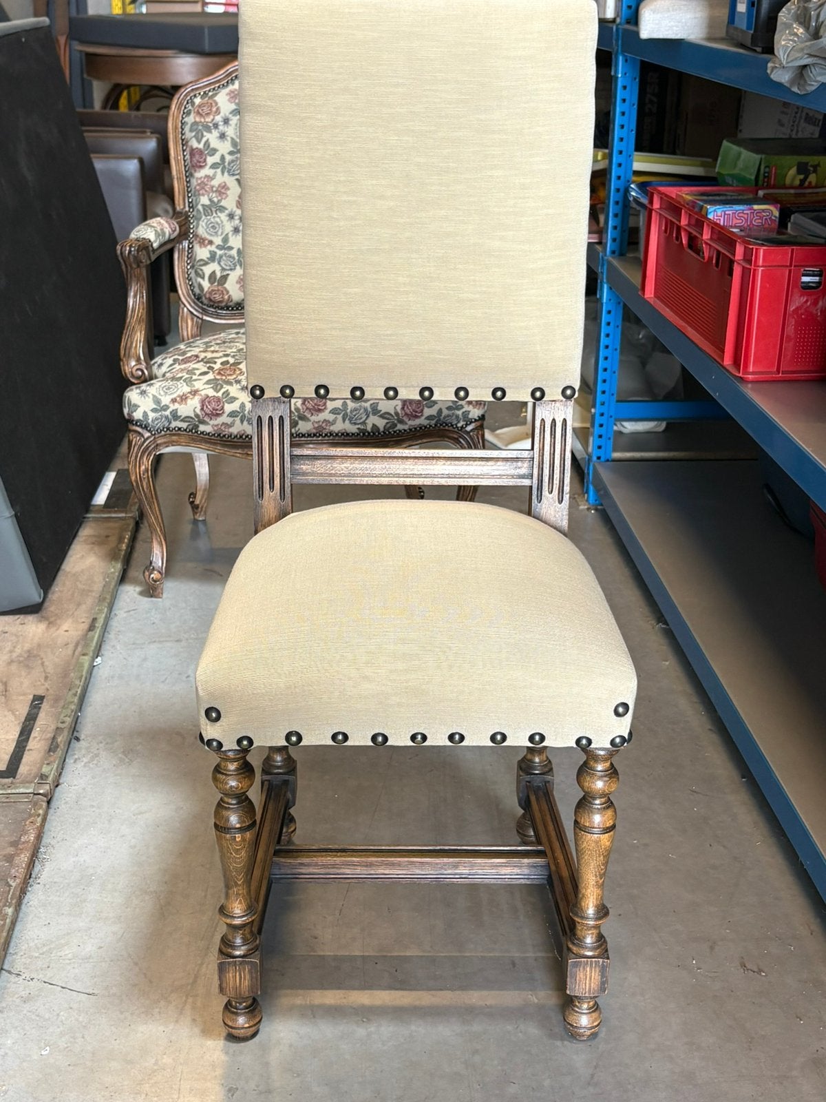 8 massief eiken eetkamerstoelen – klassieke landelijke stijl, Ophalen
