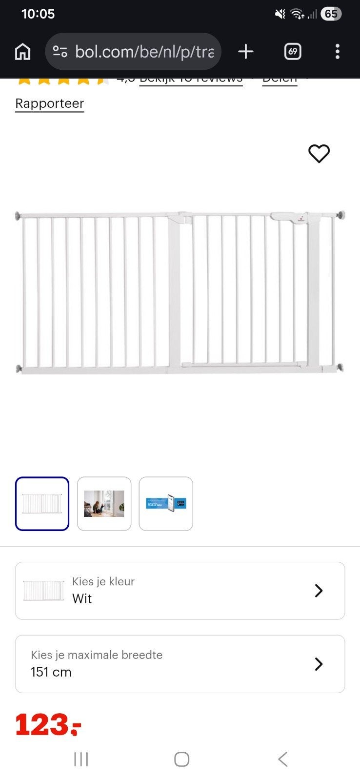 nieuw traphekje Babydan extra breed (tot 151cm), Neuf, Barrière de sécurité, Enlèvement, 115 cm ou plus