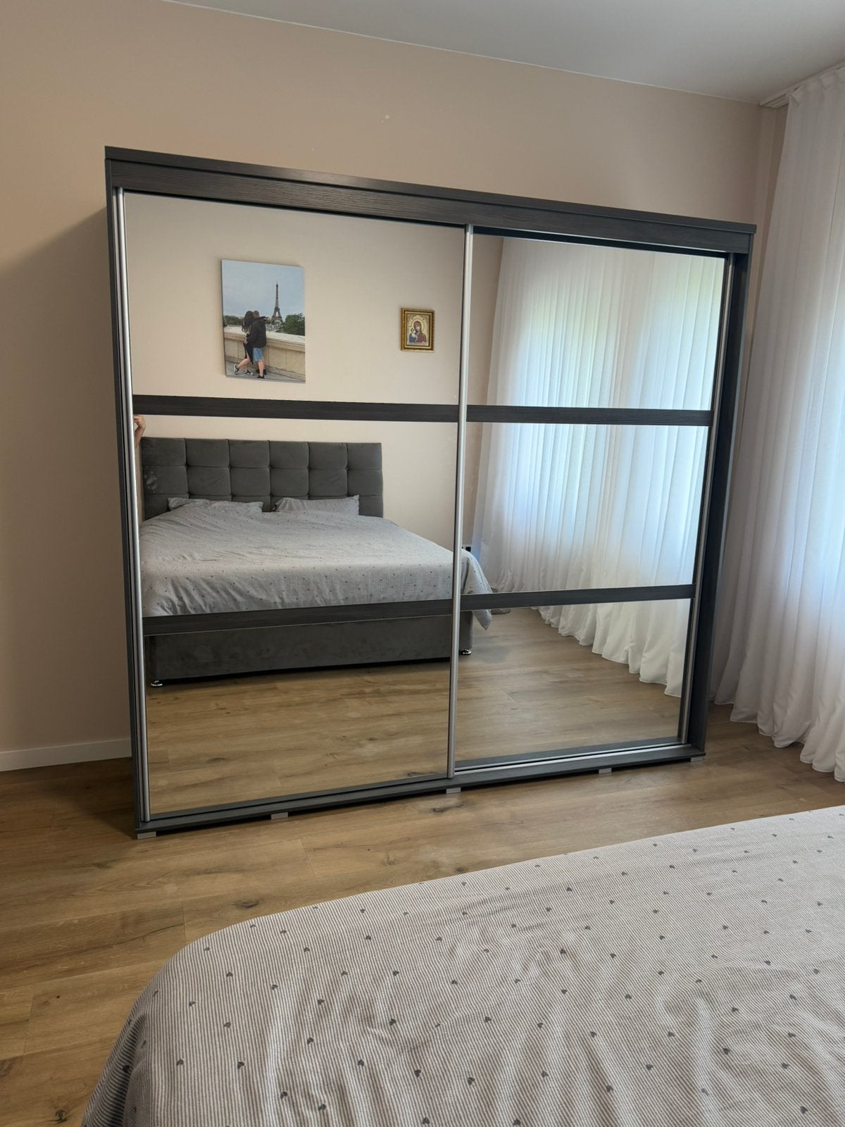 armoir avec portes coulissantes et miroirs - Très bon etat, Ophalen, Zo goed als nieuw