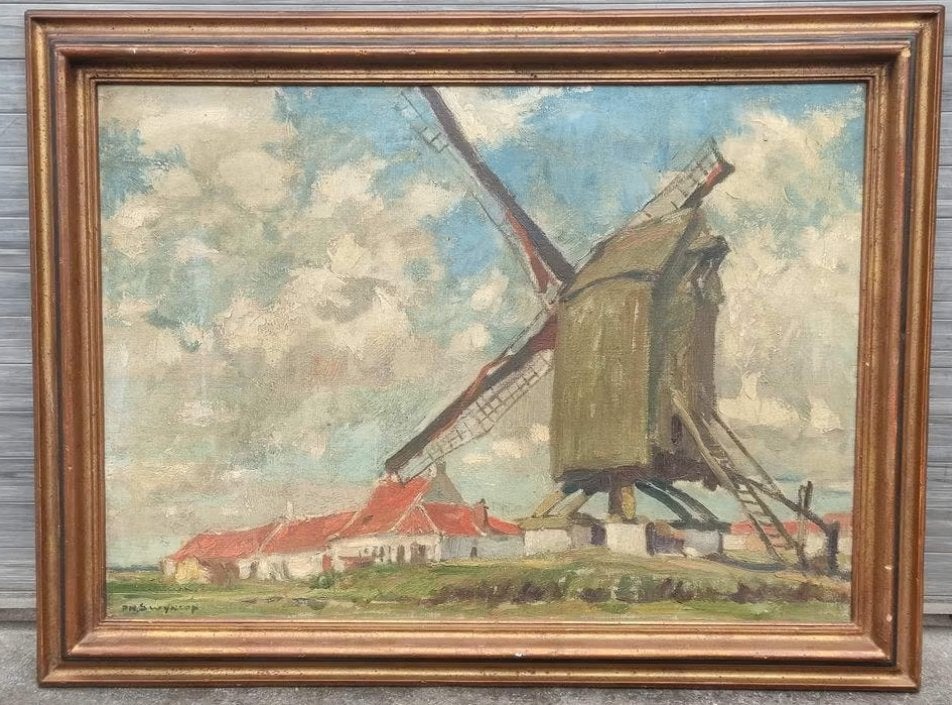 Huile sur toile moulin signe Philippe swyncop, Enlèvement ou Envoi, Toile