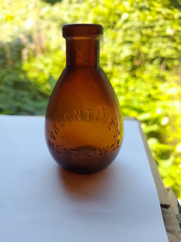 Klein oud flesje, vleesbouillon, Valentine's meat juice, Verzamelen, Ophalen of Verzenden, Gebruikt