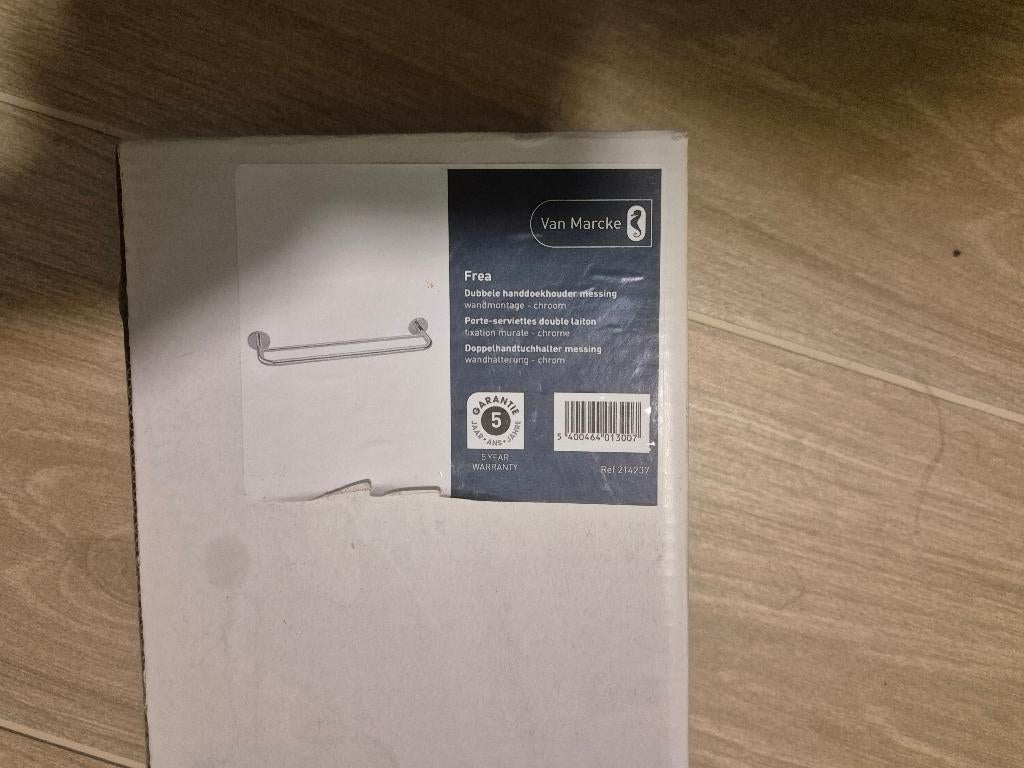 Van Marcke Frea dubbele handdoekhouder – nieuw in doos, Maison & Meubles, Enlèvement, Neuf, Porte-serviettes