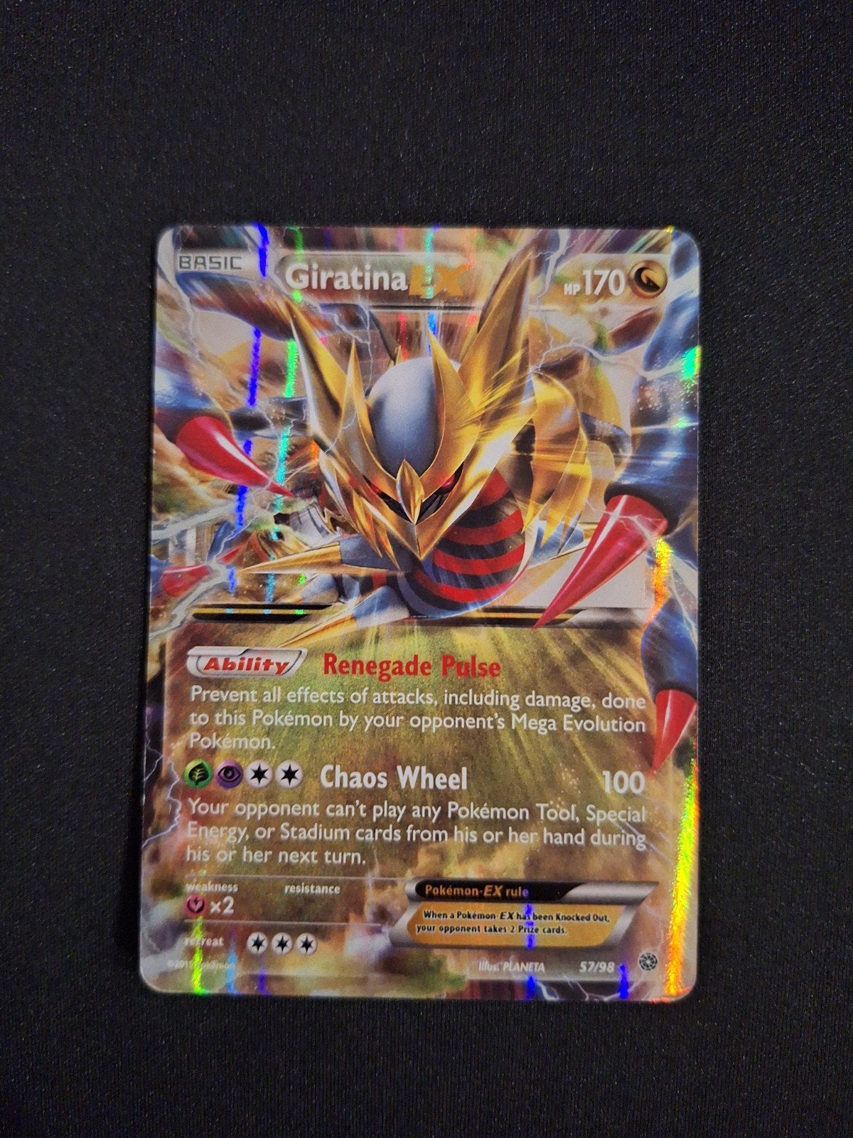 Giratina EX - 57/98 - XY Ancient Origins, Hobby en Vrije tijd, Verzamelkaartspellen | Pokémon, Ophalen, Zo goed als nieuw, Losse kaart