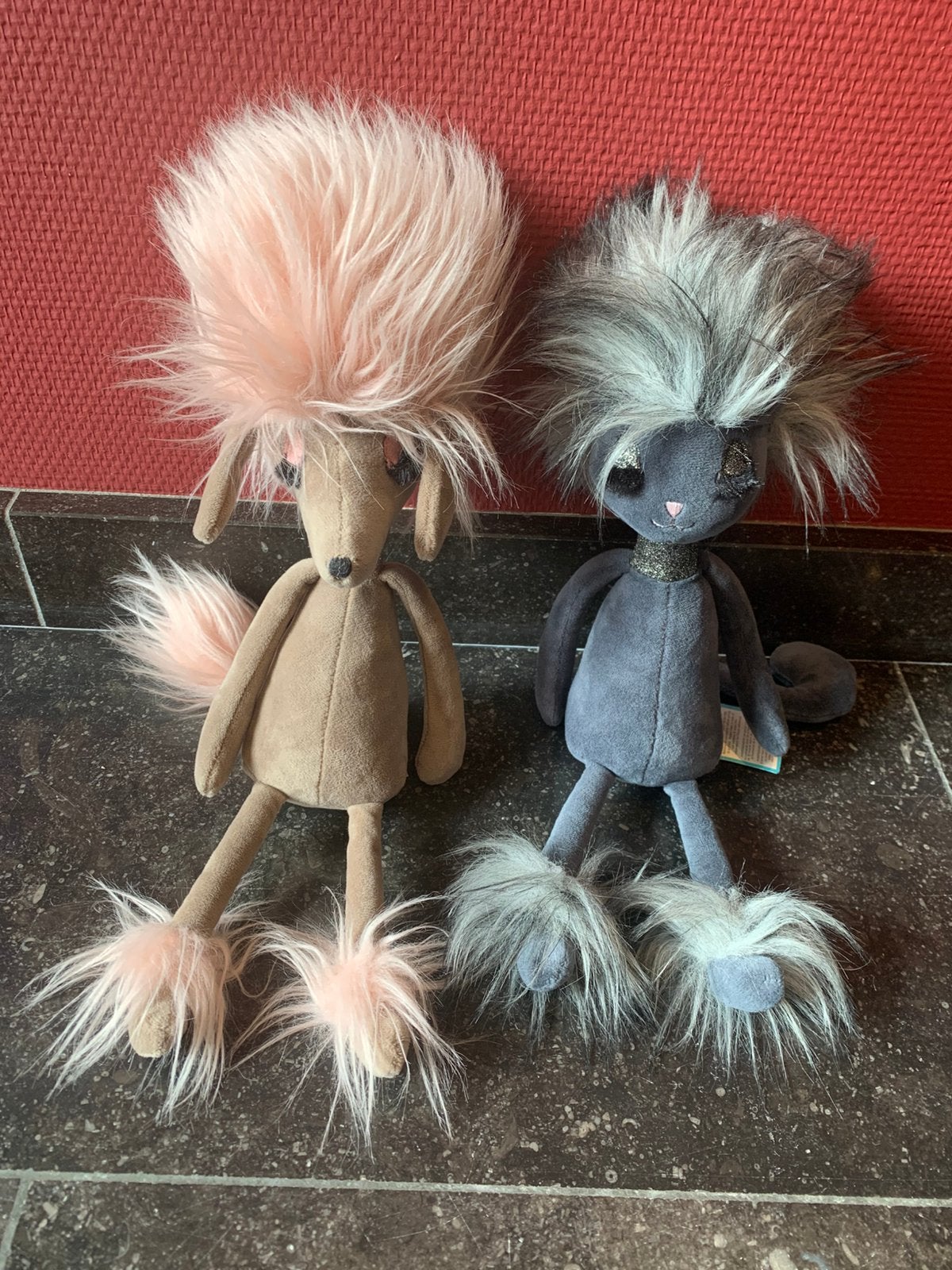 Twee Jellycat knuffels kat - muis, Neuf, Autres marques, Enlèvement, Autres types