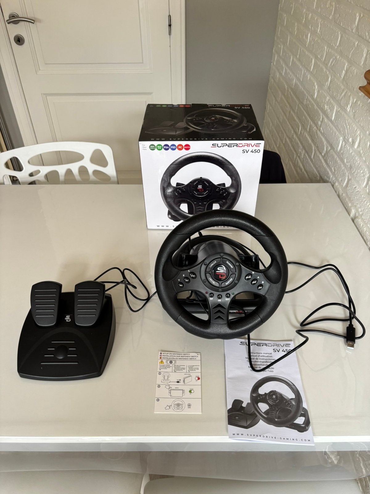 racewiel-set met stuurwiel Superdrive SV 450, Games en Spelcomputers, Spelcomputers | Sony Consoles | Accessoires, Ophalen of Verzenden