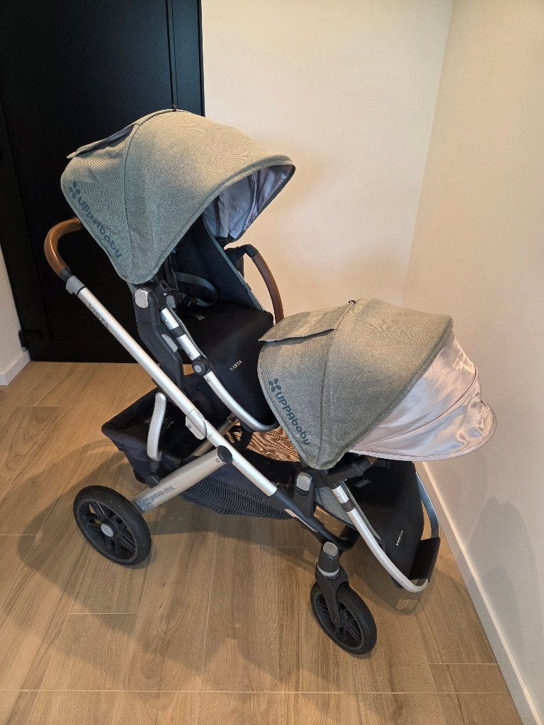 Uppababy Vista V2 tweeling, Kinderen en Baby's, Kinderwagens en Combinaties, Gebruikt, Combiwagen, Overige merken, Duowagen, Met reiswieg