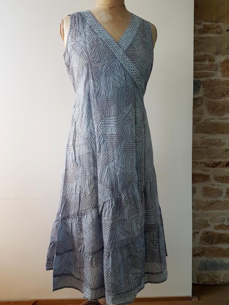 SANDWICH - Robe croisée ton bleu gris - T.36, Kleding | Dames, Jurken, Gedragen, Maat 36 (S), Blauw, Ophalen of Verzenden