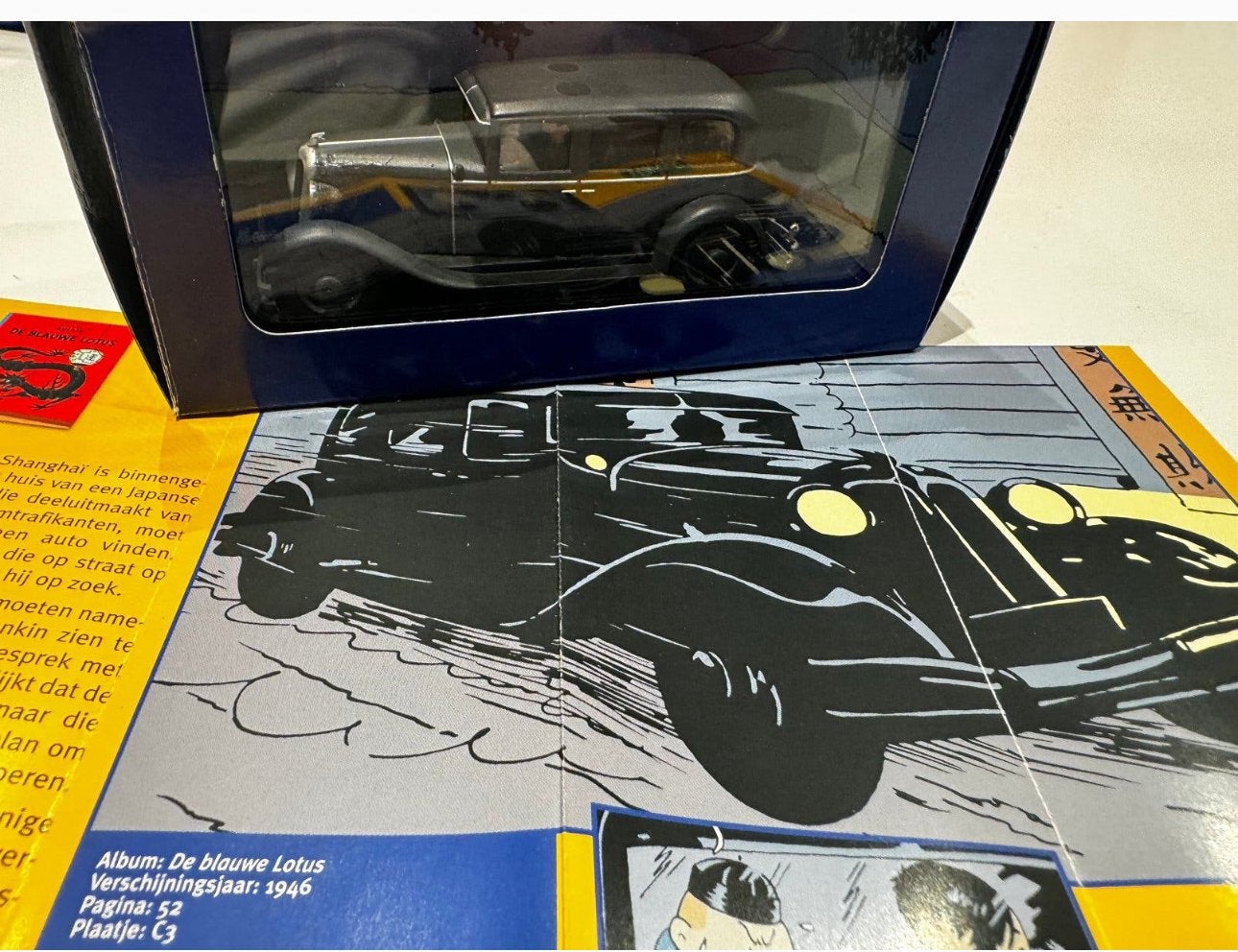 Kuifje auto 1:43 de limousine naar nankin uit blauwe lotus, Ophalen of Verzenden, Kuifje, Zo goed als nieuw