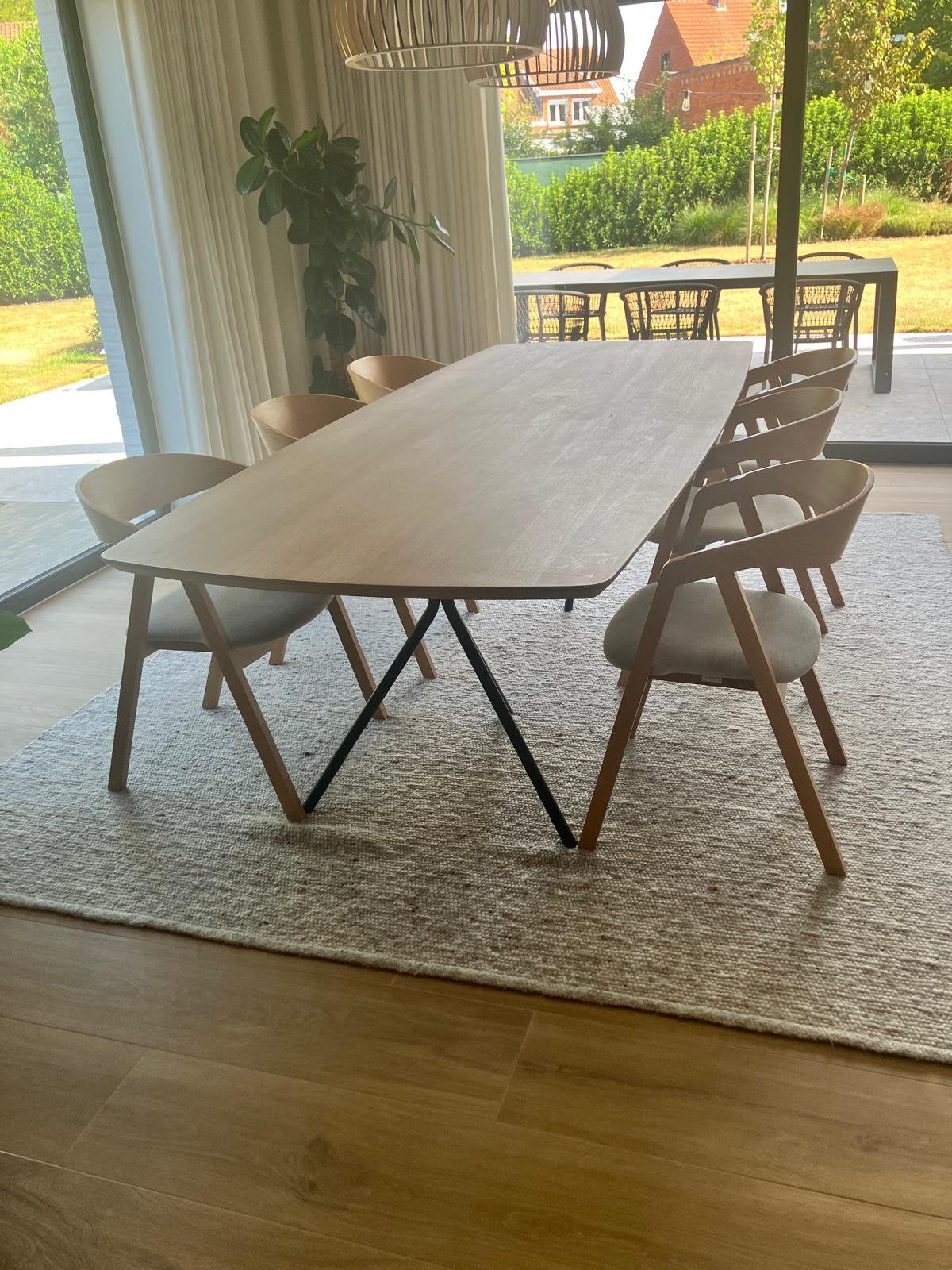 Eiken eettafel 260cm, Huis en Inrichting, Ophalen, Gebruikt, 100 tot 150 cm, Eikenhout