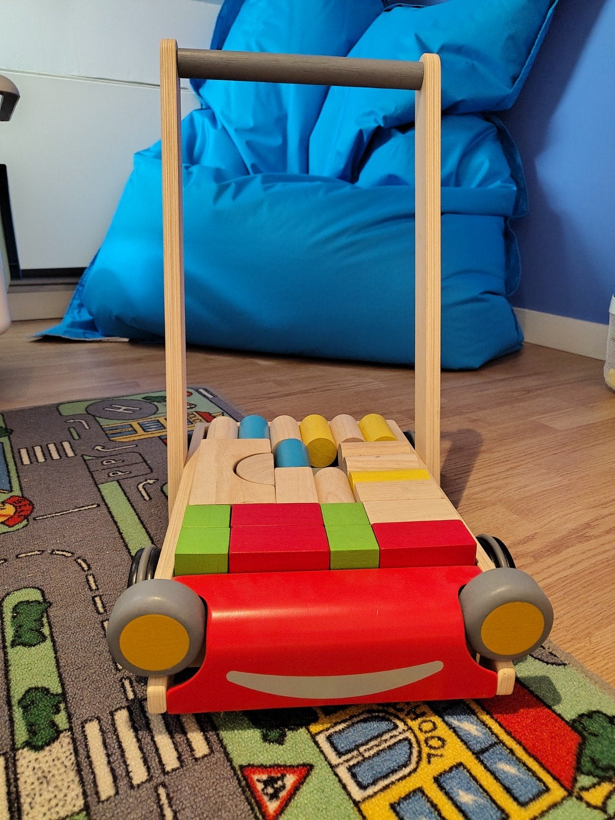 Plantoys - houten wandelwagentje, Kinderen en Baby's, Speelgoed | Houten speelgoed, Ophalen, Zo goed als nieuw, Duw- of Trekspeelgoed