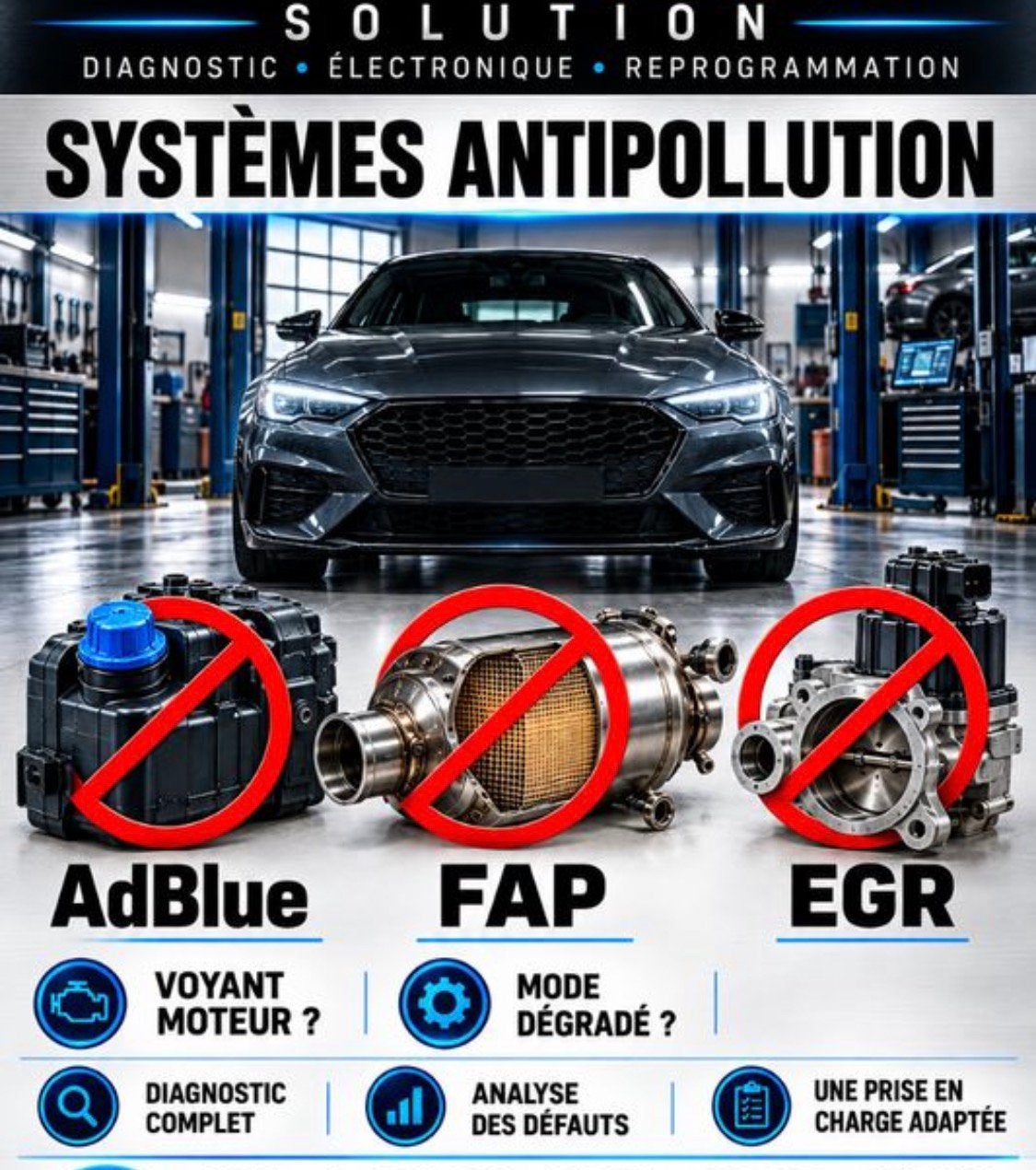Reprogrammation moteur suppression fap egr adblue, Enlèvement ou Envoi