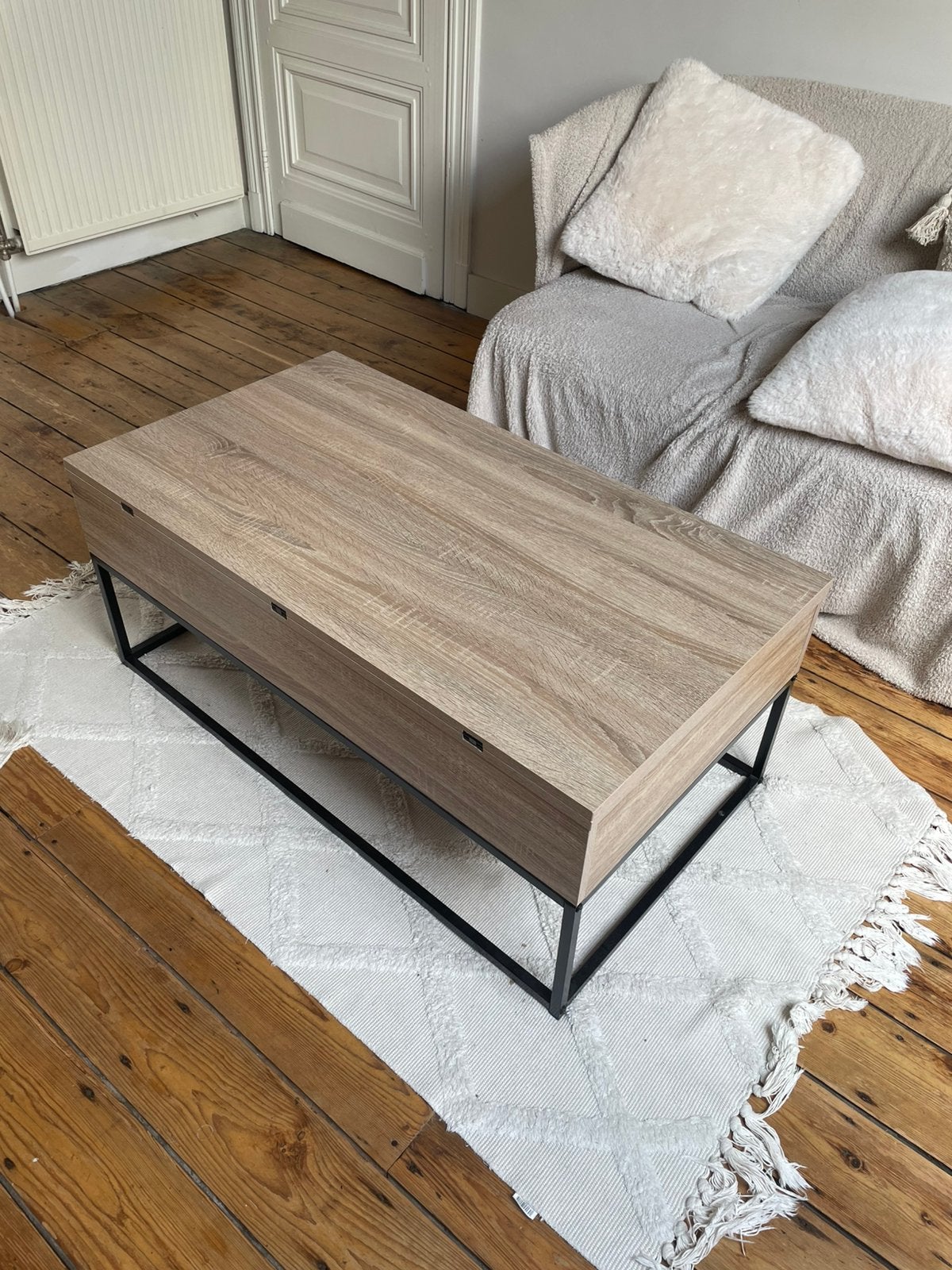 Houten salontafel, Ophalen