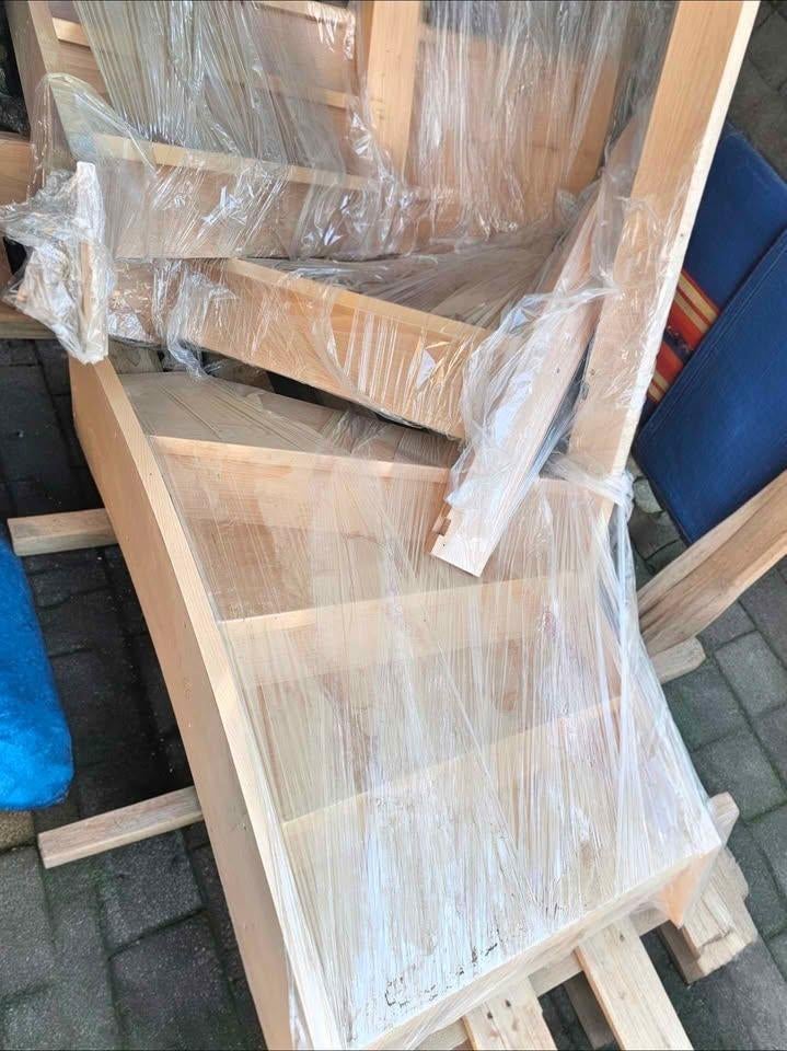 Kwartslagtrap in massief beuk – NIEUW, Enlèvement, Neuf, Escalier, 2 à 4 mètres