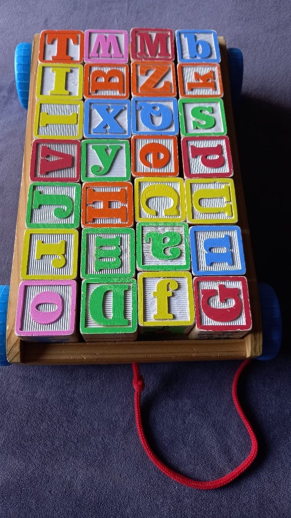 karretje met abc, Ophalen, Gebruikt, Taal en Lezen