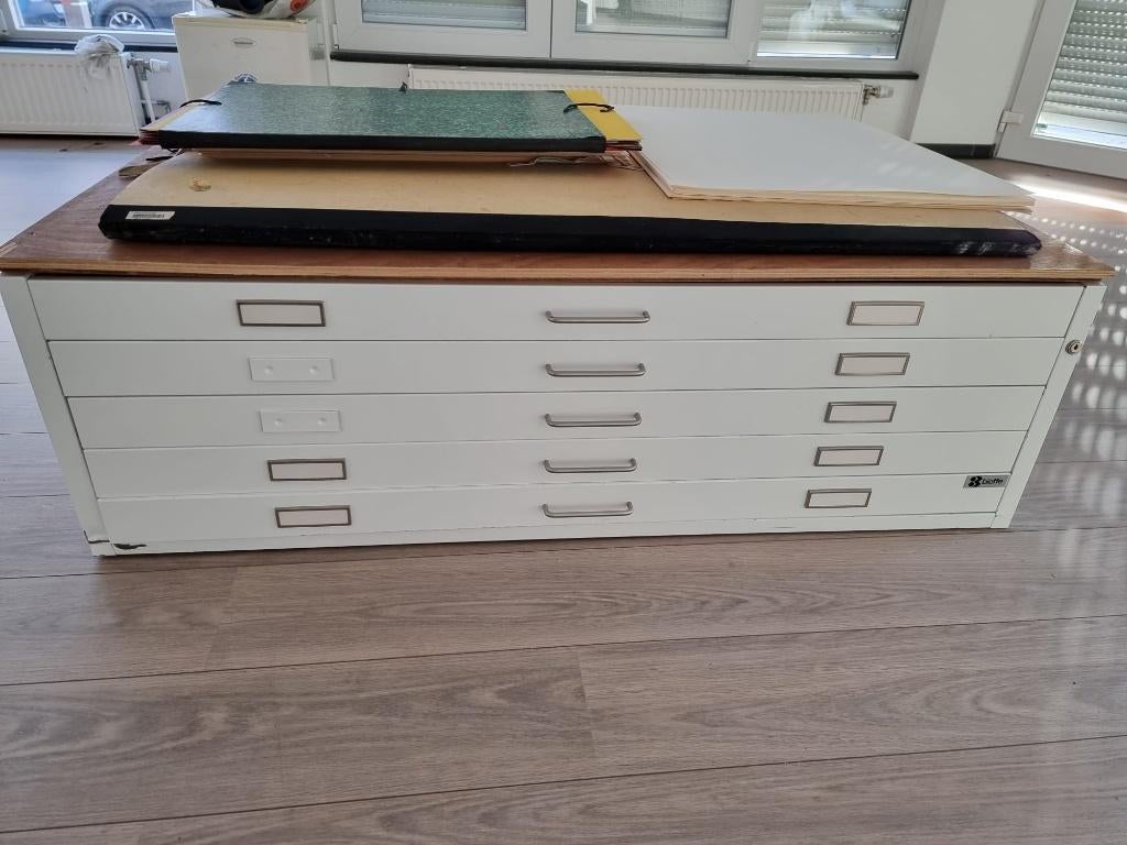 MEUBLE A PLAN (BIEFFE)   D'ACIER HORISONTALE -5 TIROIRS, Ophalen, Gebruikt