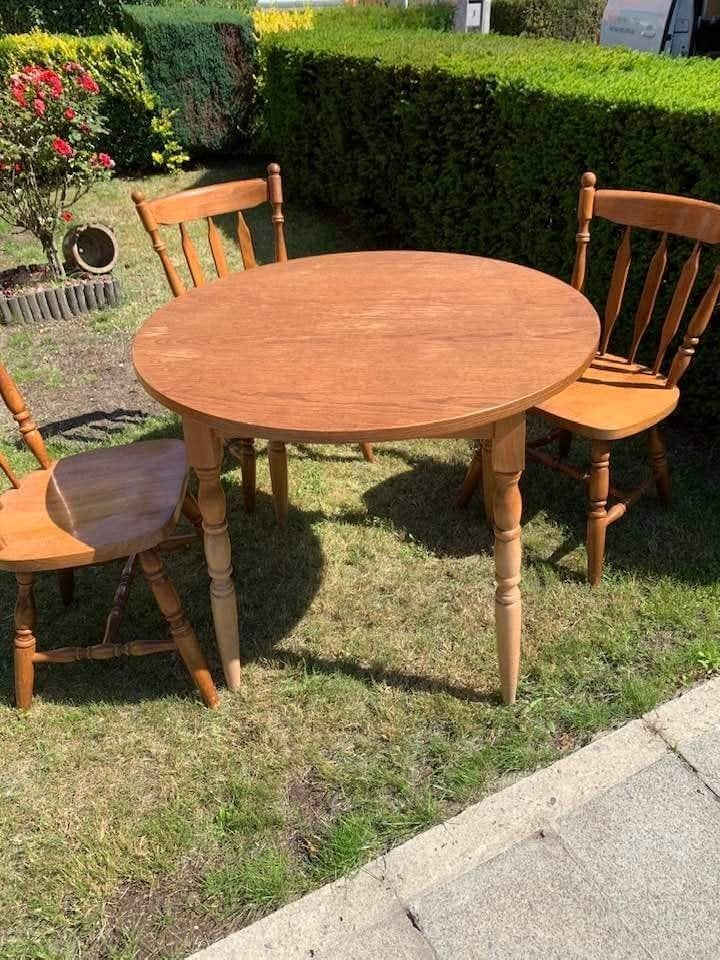 4 keukenstoelen., Huis en Inrichting, Stoelen, Ophalen, Gebruikt, Bruin