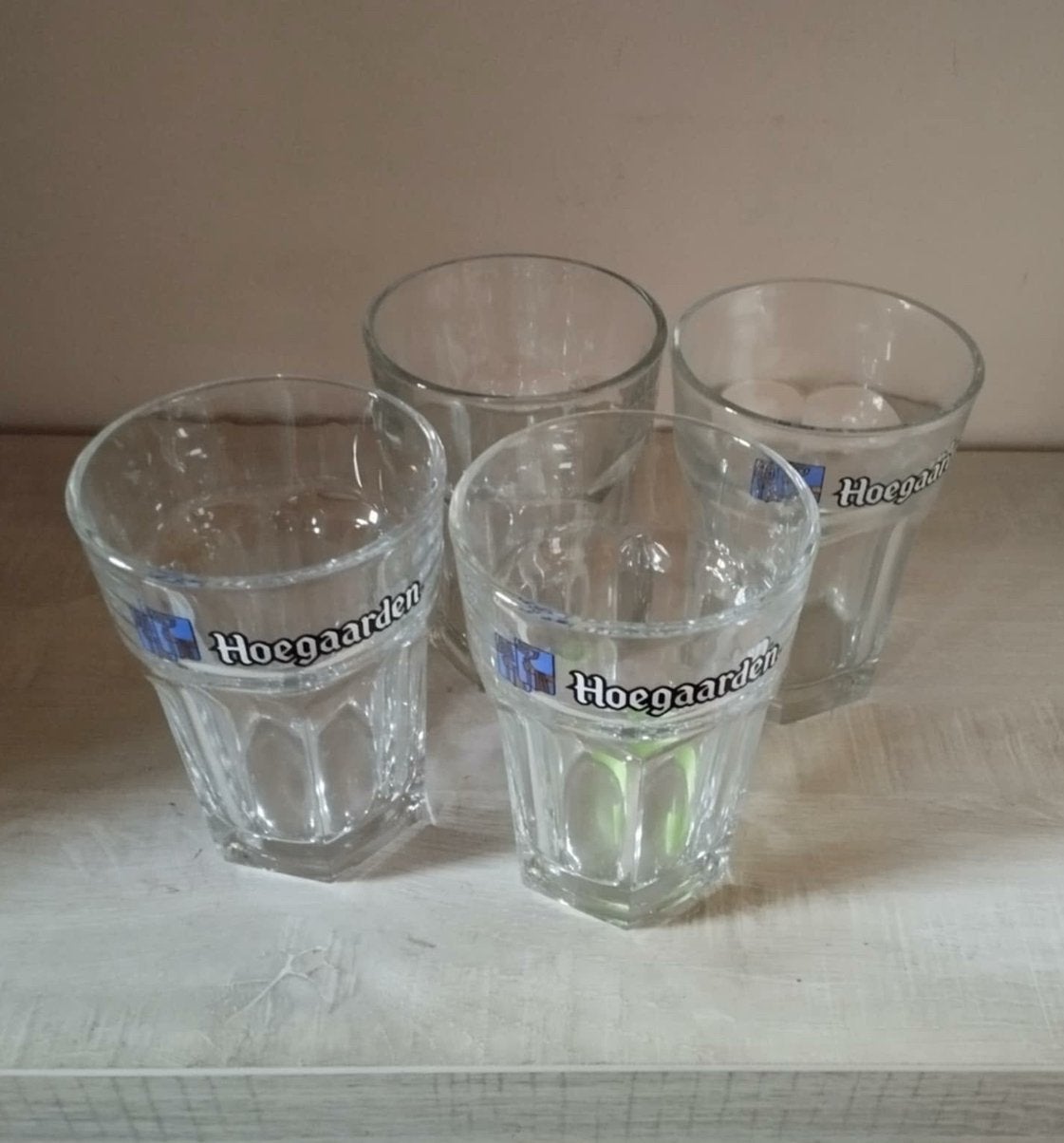 Hoegaarden bierglazen, Verzamelen, Glas en Drinkglazen, Ophalen, Zo goed als nieuw