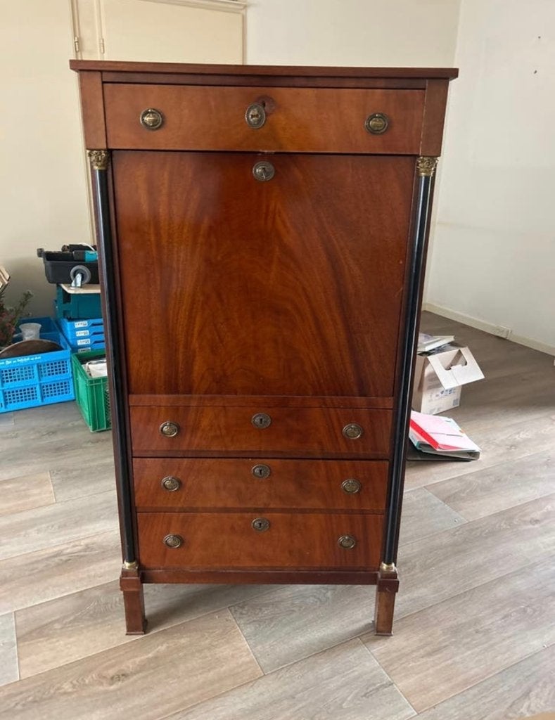 Bezorging is mogelijk - Antiek secretaire van mahonie hout, Ophalen of Verzenden