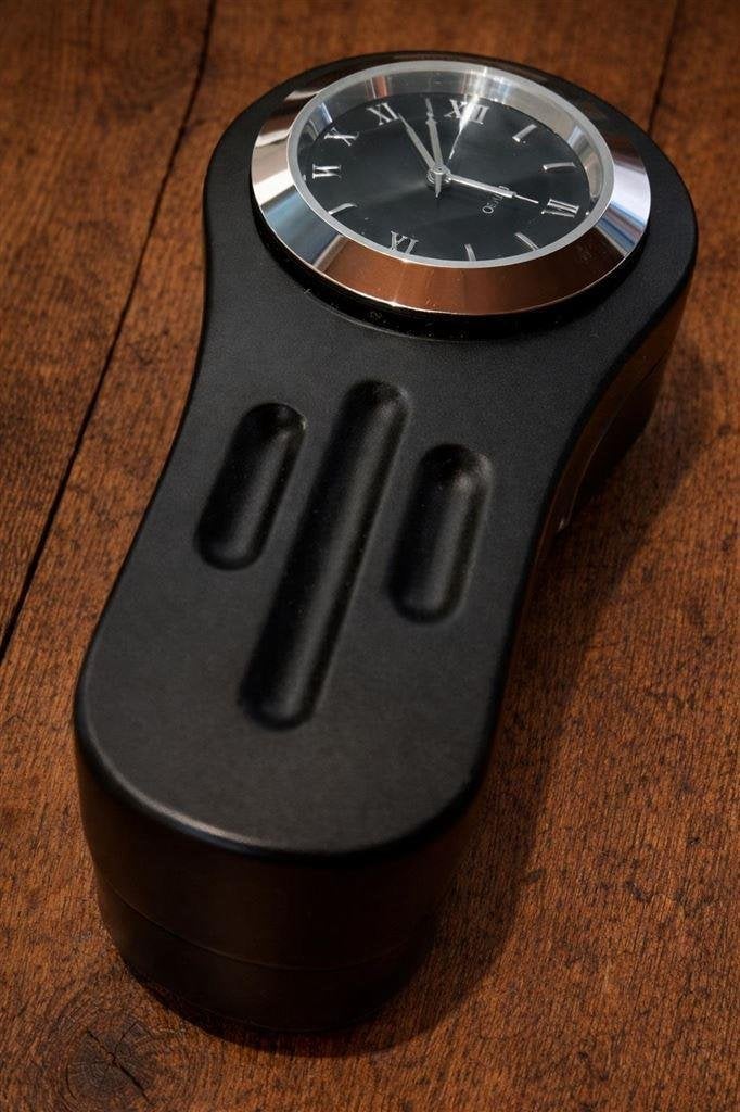Zwart Stuurklokje - 22 mm - 25 mm - Zwart uurwerk -, Motoren, Verzenden, Nieuw