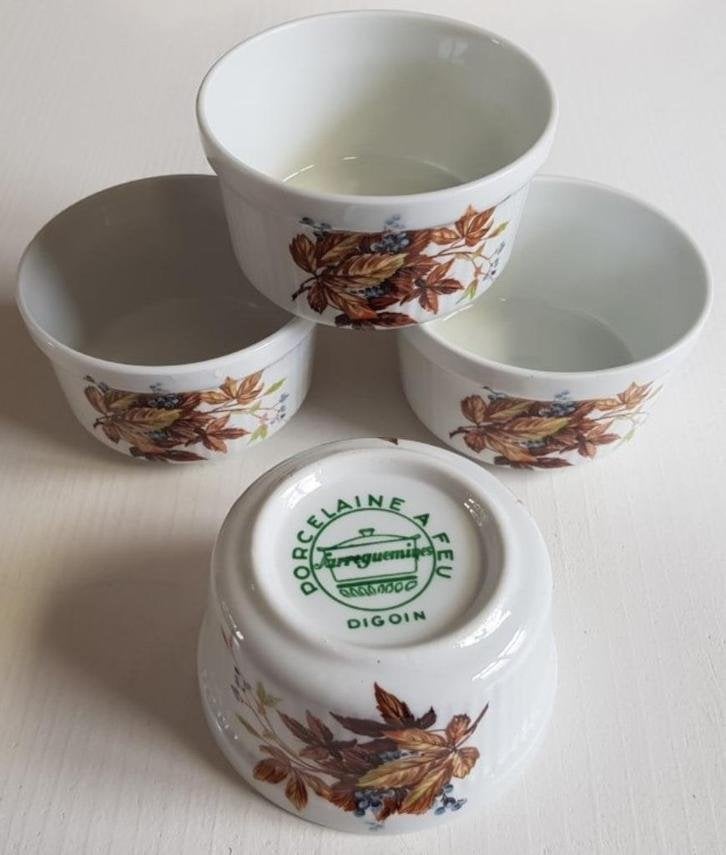 4 Franse Soufflé schaaltjes, HERFST, Sarreguemines Digoin, -, Comme neuf, Balance ou Balances, Autres styles