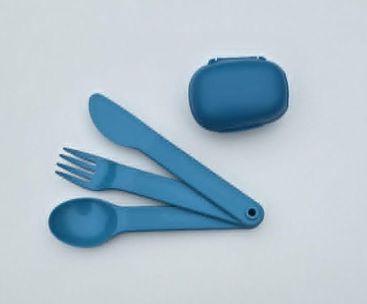 Tupperware™ Couverts « On the Go » bleu moyen + boite, Envoi, Neuf, Bleu, Autres types