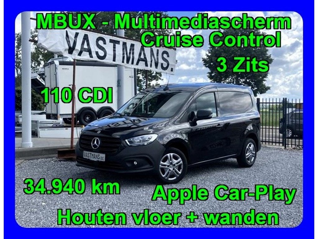 Mercedes-Benz Citan 110 CDI / 16.500 € + BTW / 3 Zit / Crui, Auto's, Monovolume, 95 pk, Zwart, USB
