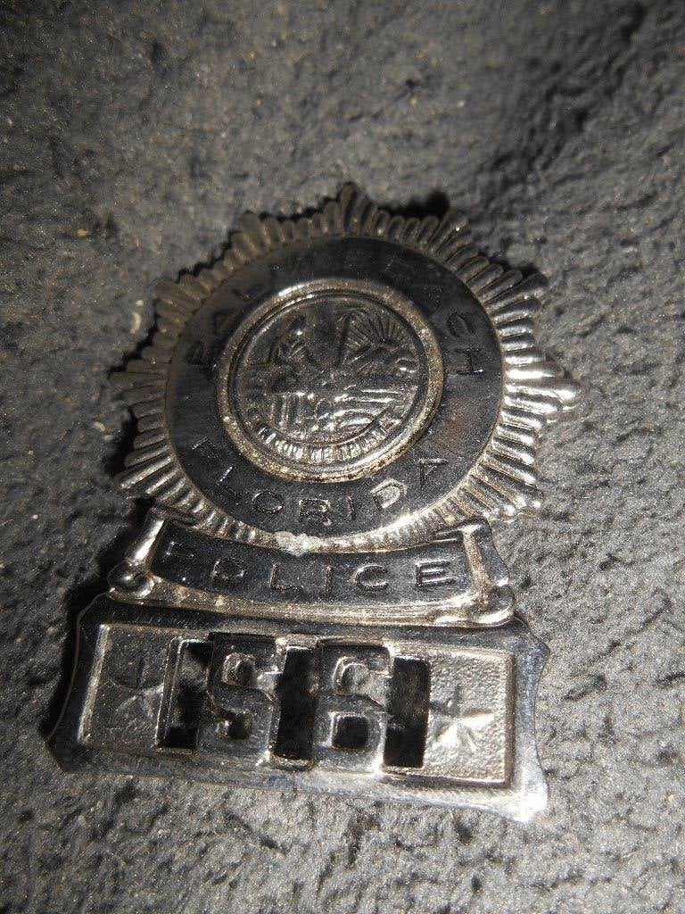 Badge en métal Collinson Palm Beach Florida Police, Collections, Enlèvement ou Envoi