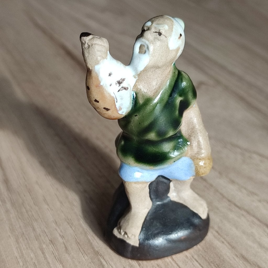 Statuette chinoise Mudman vintage – Sage à la gourde 7,5 cm, Collections, Enlèvement, Comme neuf, Humain