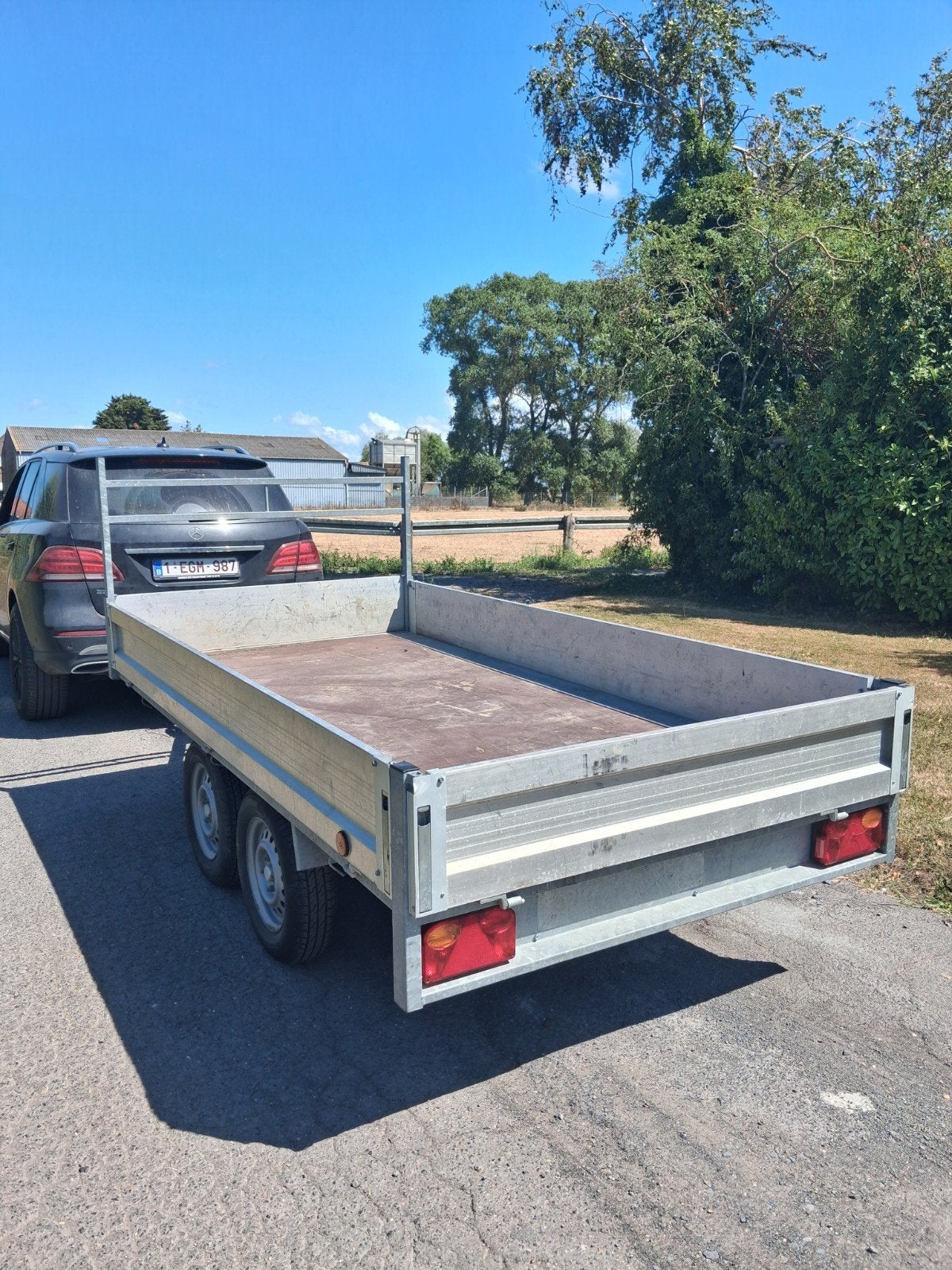 Remorque à plateforme de 750 kg de 3 m x 1 m50 en bon état !, Enlèvement, Comme neuf
