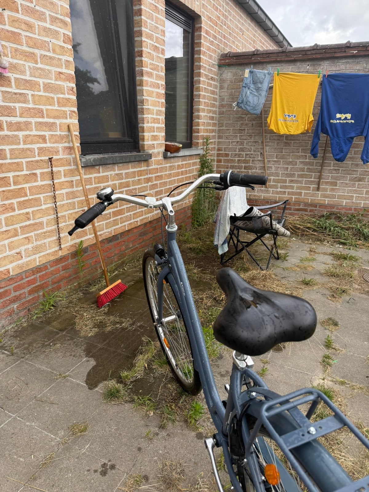 blauwe fiets/ btwin, Fietsen en Brommers, Fietsen | Driewielfietsen, Ophalen, Zo goed als nieuw, Schijfrem