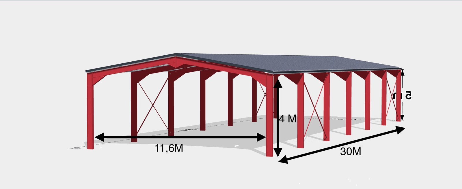 Nieuwe staalconstructie loods / garage 11,6 x 30 m, Enlèvement ou Envoi, Neuf