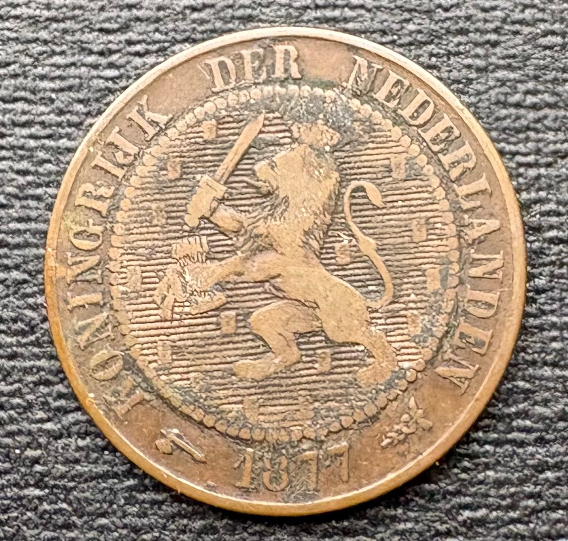 Nederlandsche  2½ cent 1877, Enlèvement ou Envoi, Roi Guillaume III