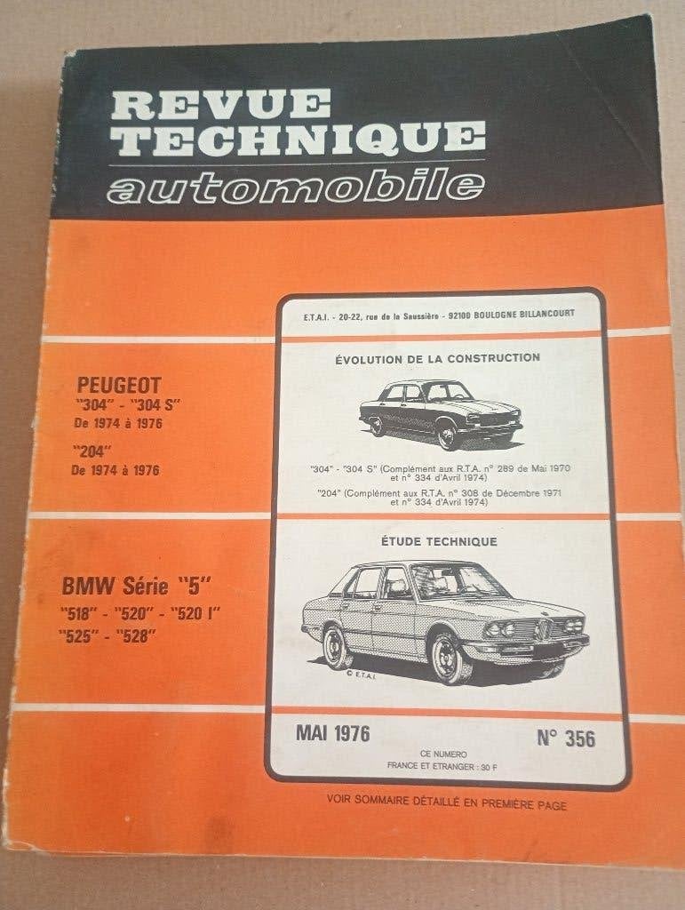 revue technique bmw série 5 E12 de 1972-1975, Enlèvement ou Envoi